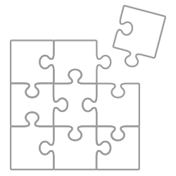 Logo représentant un puzzle modulaire